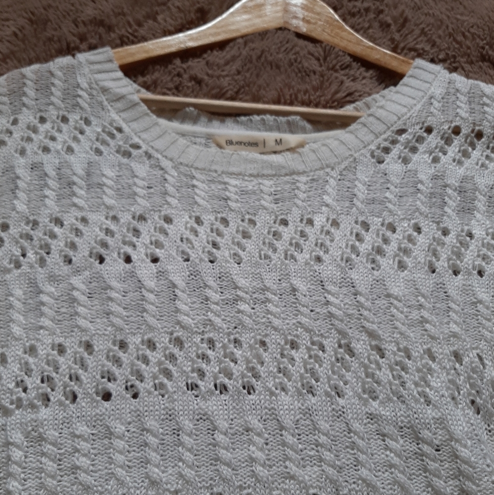 3/$30-Bluenotes crochet sweater - Picture 4 of 4
